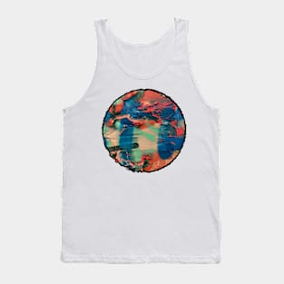 Degrading Graffiti Scribble Circle Frame Tank Top